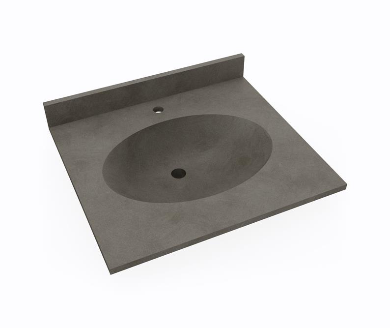 Chesapeake 25x22-1/2" Single Bowl Vanity Top in Charcoal Gray